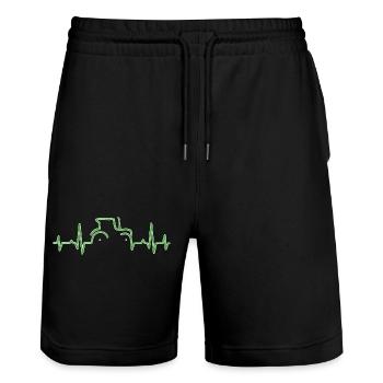 KARDIOGRAMM TRAKTOR Grün - Stanley/Stella Unisex Bio Joggingshorts Trainer  - Schwarz - Vorne - Nik (191cm) & Marisol (170cm)