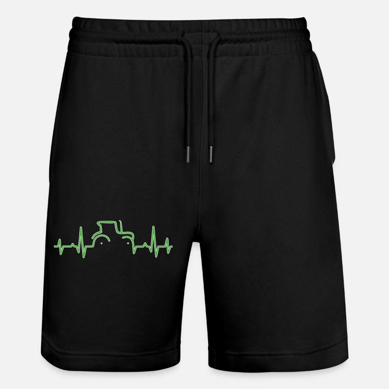 KARDIOGRAMM TRAKTOR Grün - Stanley/Stella Unisex Bio Joggingshorts Trainer  - Schwarz