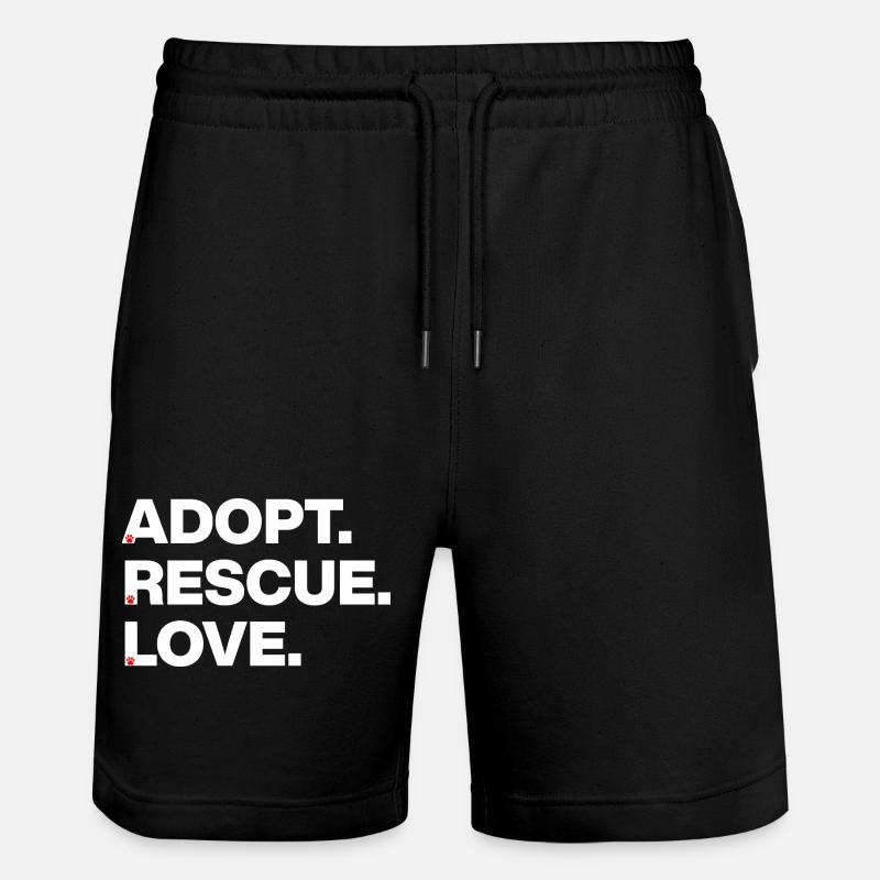 PFOTEN LIEBE, ADOPT RESCUE LOVE! 🐾 TIERADOPTION - Stanley/Stella Unisex Bio Joggingshorts Trainer - Schwarz