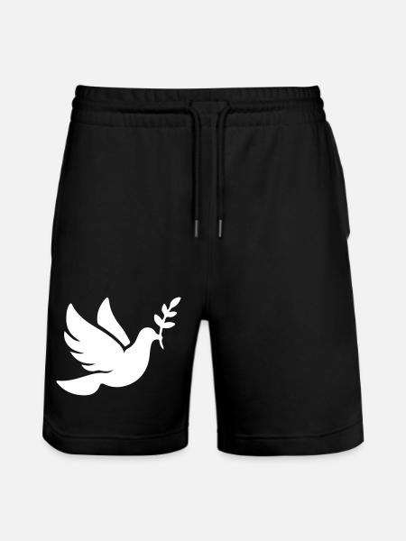 Dove Peace Faith - Stanley/Stella Trainer Unisex Organic Jogging Shorts - black