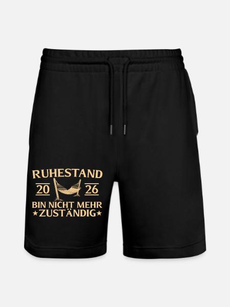 Ruhestand 2026 Abschiedsgeschenk Rente - Stanley/Stella Unisex Bio Joggingshorts Trainer  - Schwarz