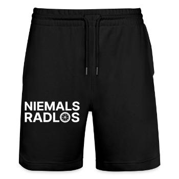 Jamais sans vélo - Short de jogging bio TRAINER Stanley/Stella unisexe - noir - Devant - Nik (191cm) & Marisol (170cm)