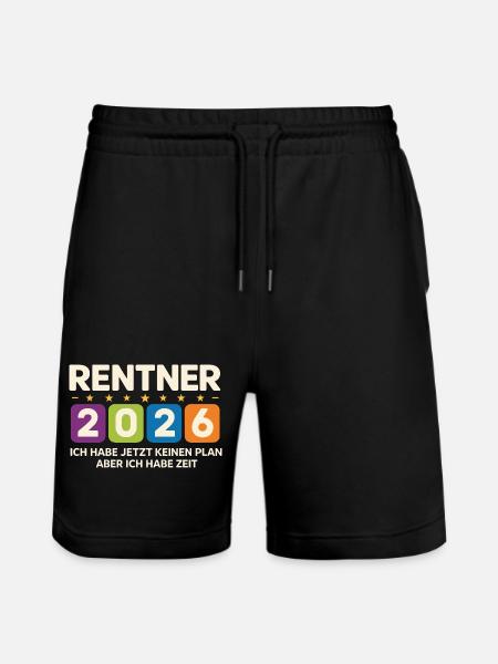 Pensioners 2026: No plan, but time - Stanley/Stella Trainer Unisex Organic Jogging Shorts - black