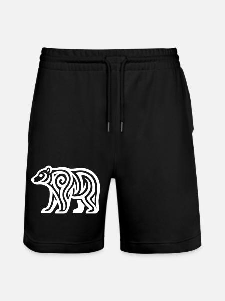 Just a White Bear #1 / JustN-imal - Stanley/Stella Trainer Unisex Organic Jogging Shorts - black