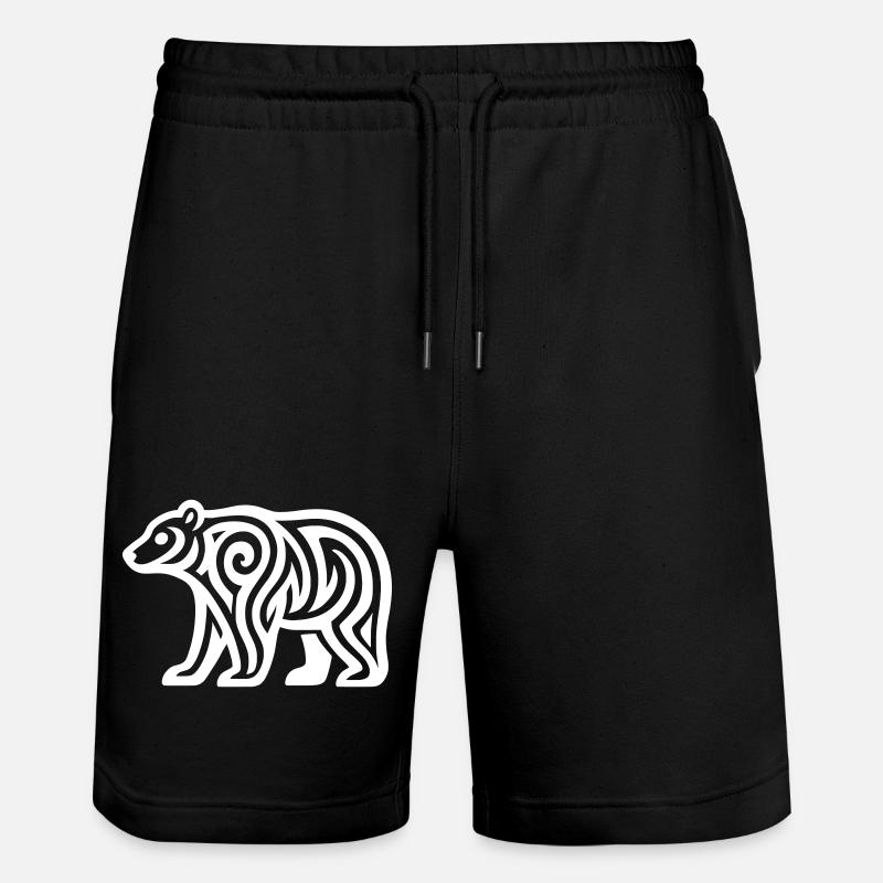 Just a White Bear #1 / JustN-imal - Short de jogging bio TRAINER Stanley/Stella unisexe - noir