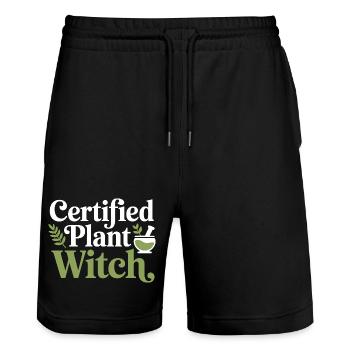 Klinische botanische Fachexpertenbekleidung - Stanley/Stella Unisex Bio Joggingshorts Trainer  - Schwarz - Vorne - Nik (191cm) & Marisol (170cm)