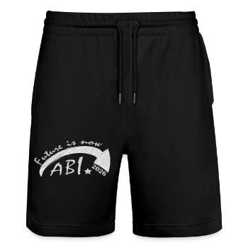Abitur 2026 - Stanley/Stella Trainer Unisex Organic Jogging Shorts - black - Front - Nik (191cm) & Marisol (170cm)