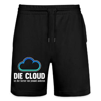 Coder DIE CLOUD IST DER SERVER VON JEMANDE ANDREN - Stanley/Stella Unisex Bio Joggingshorts Trainer  - Schwarz - Vorne - Nik (191cm) & Marisol (170cm)