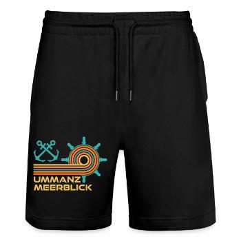 Vacances en mer Baltique : Divertissement sur la mer - Short de jogging bio TRAINER Stanley/Stella unisexe - noir - Devant - Nik (191cm) & Marisol (170cm)