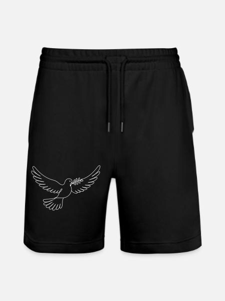 Taube Frieden - Stanley/Stella Unisex Bio Joggingshorts Trainer - Schwarz