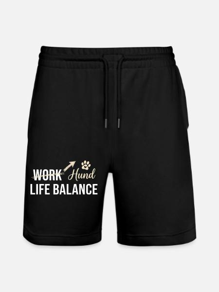 Dog and work life balance - Stanley/Stella Trainer Unisex Organic Jogging Shorts - black