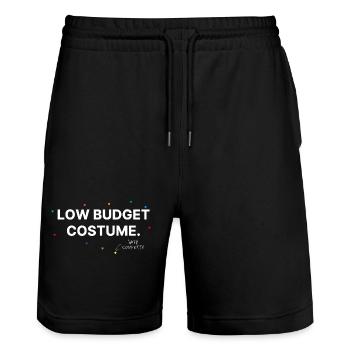 Low Budget Costume with Confetti | Anti Carnival - Stanley/Stella Trainer Unisex Organic Jogging Shorts - black - Front - Nik (191cm) & Marisol (170cm)