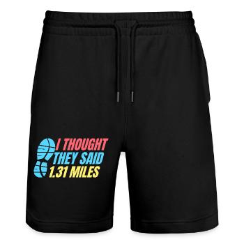 Course à pied : ils ont dit 1,31 mile coureur de marathon - Short de jogging bio TRAINER Stanley/Stella unisexe - noir - Devant - Nik (191cm) & Marisol (170cm)