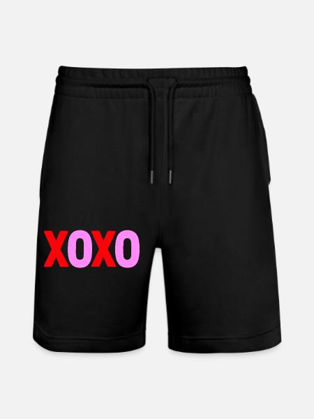 XOXO Love Valentine Text Design - Stanley/Stella Trainer Unisex Organic Jogging Shorts - black