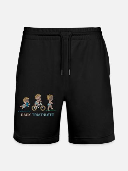 Small Outdoor Triathlete - Stanley/Stella Trainer Unisex Organic Jogging Shorts - black