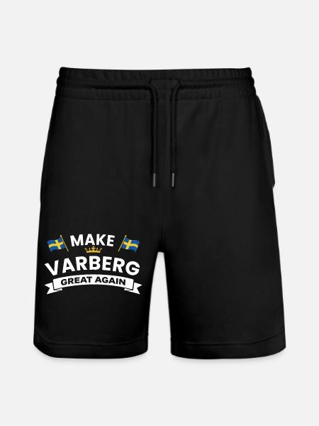 Varberg Pride Banner Emblem - Stanley/Stella Trainer Unisex Organic Jogging Shorts - black