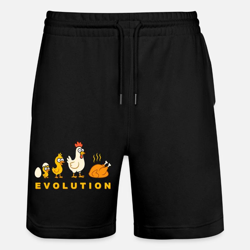 Evolution Poulet Poulet Poulet Drôle - Short de jogging bio TRAINER Stanley/Stella unisexe - noir