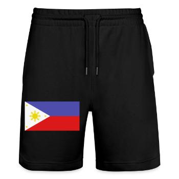 Drapeau philippin - Short de jogging bio TRAINER Stanley/Stella unisexe - noir - Devant - Nik (191cm) & Marisol (170cm)