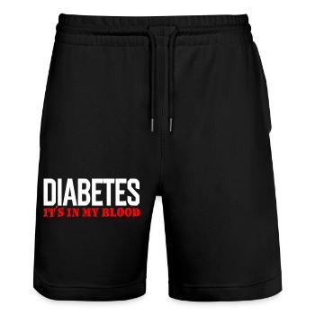 Diabetes liegt in meinem Blut - Stanley/Stella Unisex Bio Joggingshorts Trainer  - Schwarz - Vorne - Nik (191cm) & Marisol (170cm)