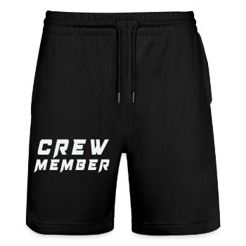 Crew Member Patch Tee - Stanley/Stella Trainer Unisex Organic Jogging Shorts - black - Front - Nik (191cm) & Marisol (170cm)