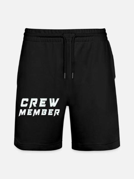 Crew Member Patch Tee - Stanley/Stella Trainer Unisex Organic Jogging Shorts - black