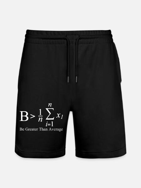 Be Greater Than Average - Stanley/Stella Trainer Unisex Organic Jogging Shorts - black