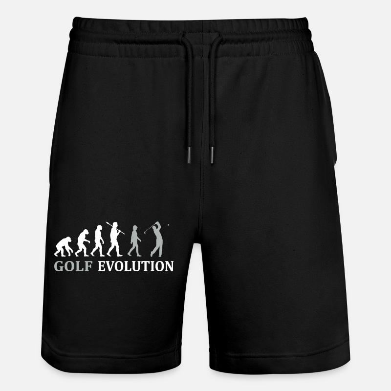 Golf Evolution – Das perfekte Golfer Geschenk - Stanley/Stella Unisex Bio Joggingshorts Trainer - Schwarz