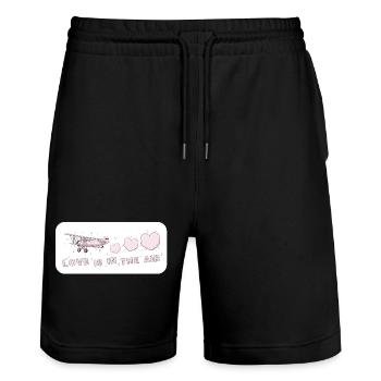 Love is in the air Amour Aérien Rose Vintage - Short de jogging bio TRAINER Stanley/Stella unisexe - noir - Devant - Nik (191cm) & Marisol (170cm)