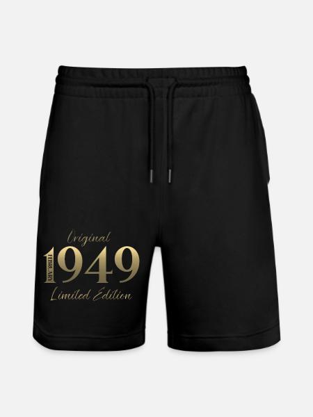77e anniversaire février 1949 Millésime - Short de jogging bio TRAINER Stanley/Stella unisexe - noir
