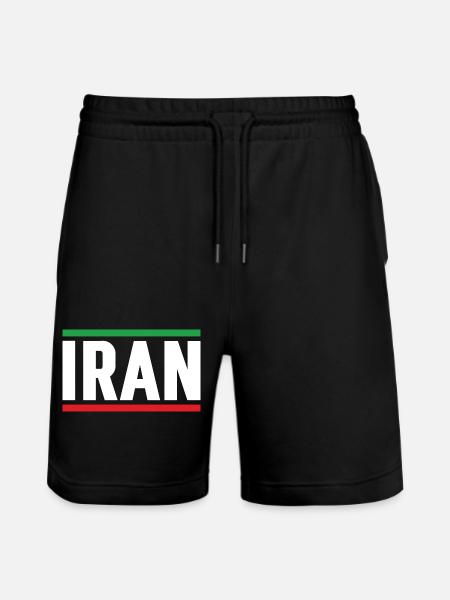 Iran Flag Strong Typography - Stanley/Stella Trainer Unisex Organic Jogging Shorts - black