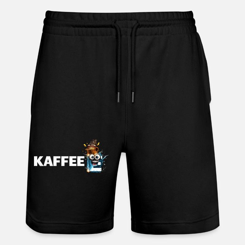 Kaffee Mascot Splash - Stanley/Stella Unisex Bio Joggingshorts Trainer  - Schwarz