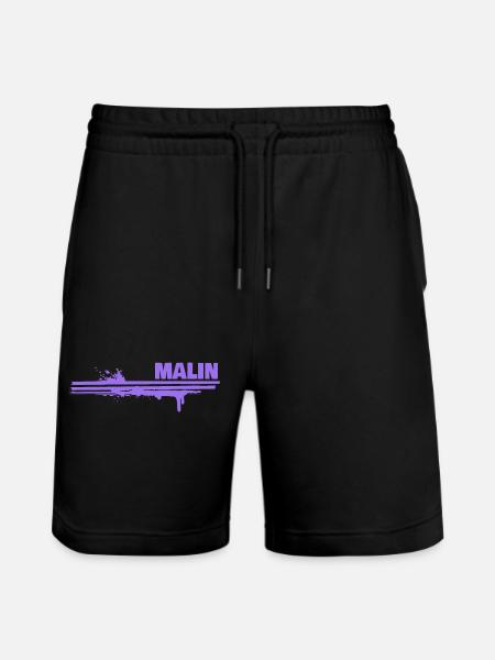 Geschenk für Malin - Stanley/Stella Unisex Bio Joggingshorts Trainer - Schwarz