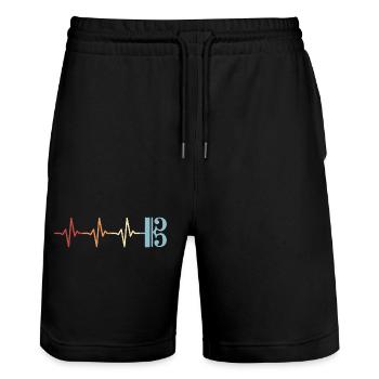 Clé d’alto, alto, alto, battement de cœur - Short de jogging bio TRAINER Stanley/Stella unisexe - noir - Devant - Nik (191cm) & Marisol (170cm)