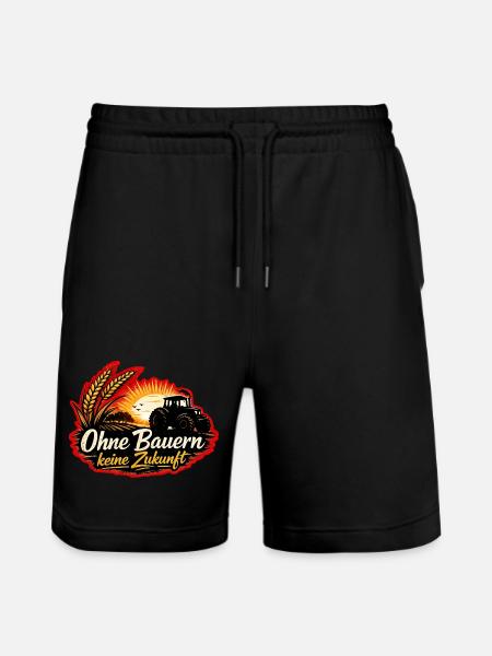 No future without farmers-agriculture-tractor - Stanley/Stella Trainer Unisex Organic Jogging Shorts - black