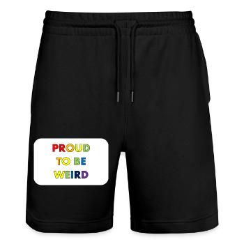 Proud to Be Weird - Stanley/Stella Unisex Bio Joggingshorts Trainer  - Schwarz - Vorne - Nik (191cm) & Marisol (170cm)