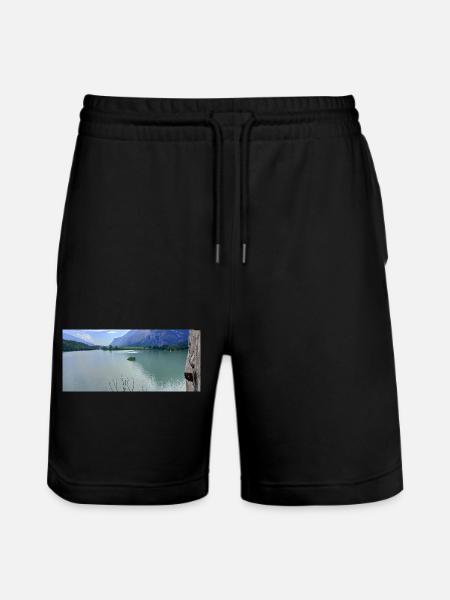 Alpine Lake Sereni Reflections - Stanley/Stella Trainer Unisex Organic Jogging Shorts - black