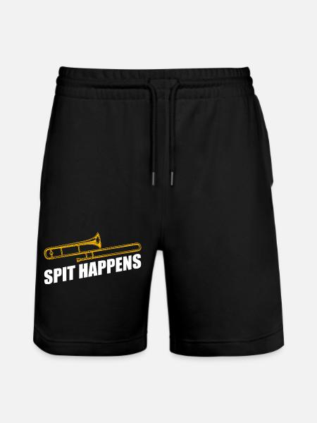 Spit happens Posaune Posaunenspieler Posaunist - Stanley/Stella Unisex Bio Joggingshorts Trainer  - Schwarz