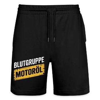 Groupe sanguin : conception du tournevis à huile moteur - Short de jogging bio TRAINER Stanley/Stella unisexe - noir - Devant - Nik (191cm) & Marisol (170cm)