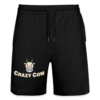 CRAZY COW - Stanley/Stella Unisex Bio Joggingshorts Trainer  - Schwarz - Vorne - Nik (191cm) & Marisol (170cm)