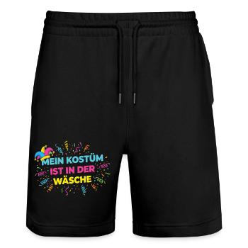 Mein Kostüm in der Wäsche –Lustiges Karneval Shirt - Stanley/Stella Unisex Bio Joggingshorts Trainer  - Schwarz - Vorne - Nik (191cm) & Marisol (170cm)