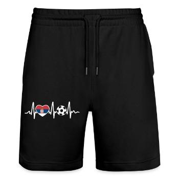 Football en Serbie - Short de jogging bio TRAINER Stanley/Stella unisexe - noir - Devant - Nik (191cm) & Marisol (170cm)