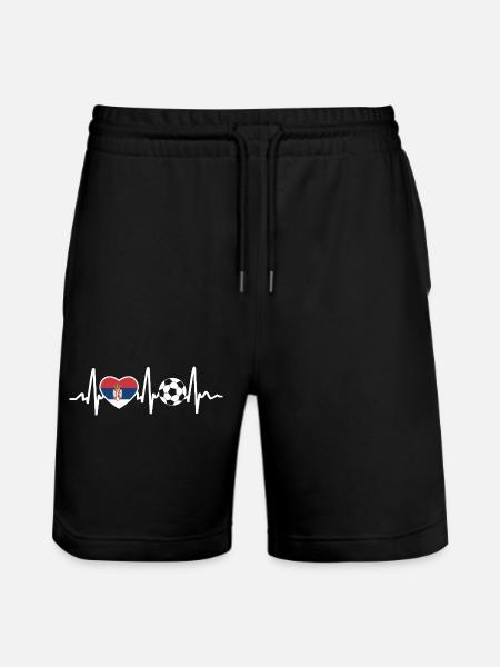 Serbien Fussball - Stanley/Stella Unisex Bio Joggingshorts Trainer  - Schwarz