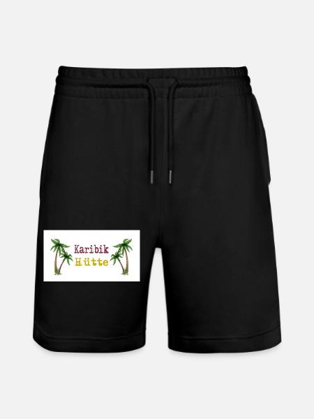 Karibik Hütte Palmen Inselidylle - Stanley/Stella Unisex Bio Joggingshorts Trainer  - Schwarz