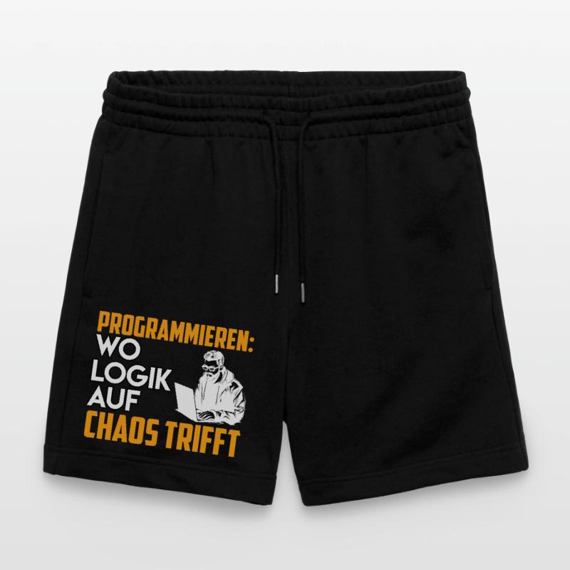 PROGRAMMING WHERE LOGIC MEETS CHAOS Funny Stanley/Stella Trainer Unisex Organic Jogging Shorts