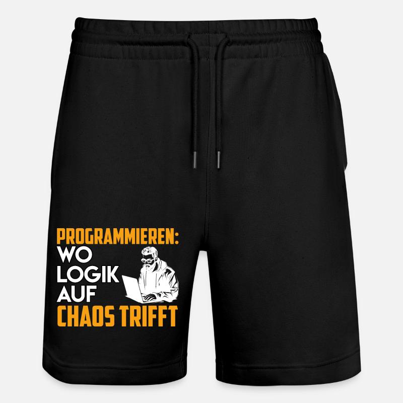 PROGRAMMING WHERE LOGIC MEETS CHAOS Funny - Stanley/Stella Trainer Unisex Organic Jogging Shorts - black