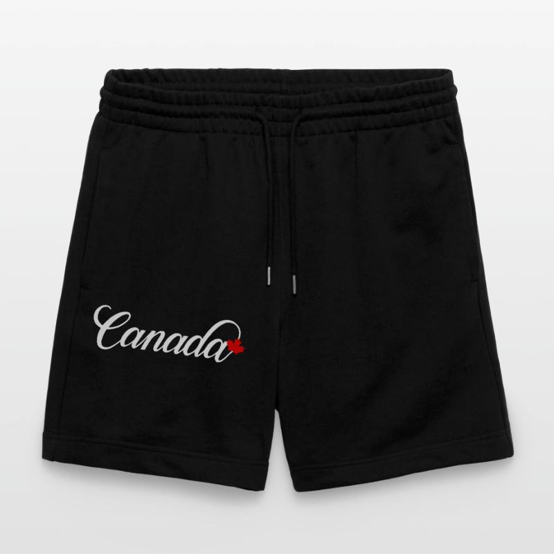 Canada Script with Maple Leaf Stanley/Stella Trainer Unisex Organic Jogging Shorts