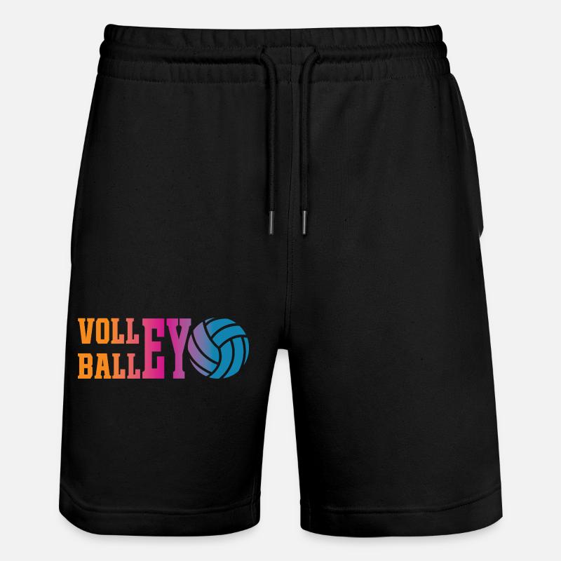Buntes Volleyball - Stanley/Stella Unisex Bio Joggingshorts Trainer  - Schwarz