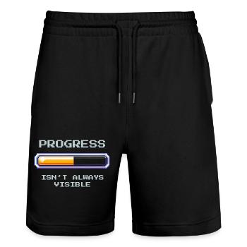Invisible Progress | Social Work - Stanley/Stella Trainer Unisex Organic Jogging Shorts - black - Front - Nik (191cm) & Marisol (170cm)