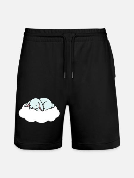 Sleeping Rabbit on Cloud Dream - Stanley/Stella Trainer Unisex Organic Jogging Shorts - black