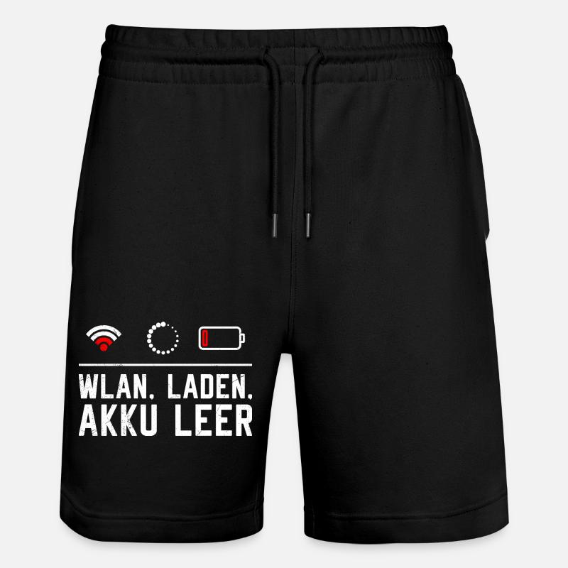 Codeur WiFi. CHARGEMENT. BATTERIE VIDE DRÔLE - Short de jogging bio TRAINER Stanley/Stella unisexe - noir
